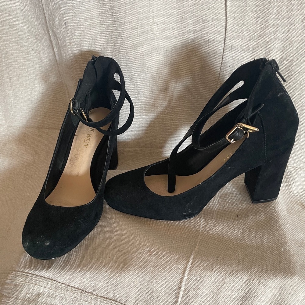Nine West Black Suede Heels